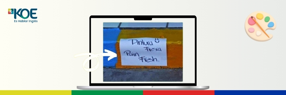Cartel que dice Pain Fresh en lugar de Wet Paint